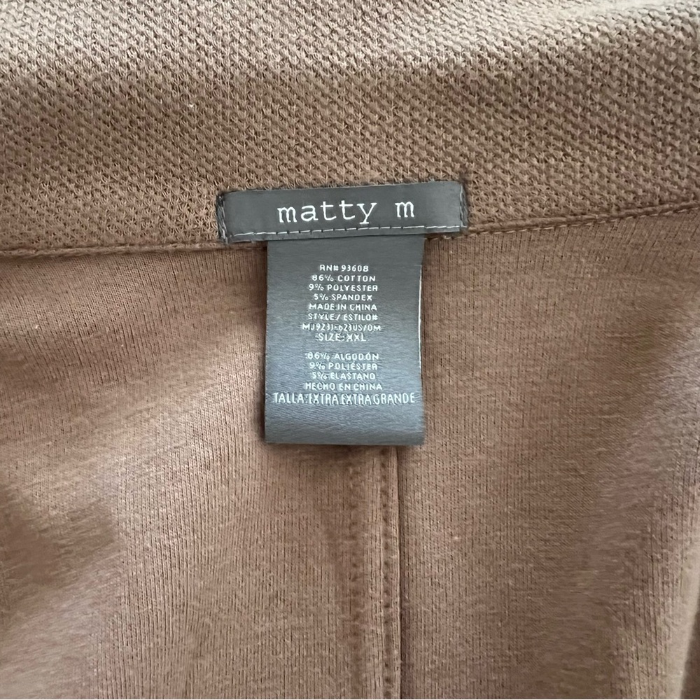 Matty M Chic Tan Brown Open Front Cotton Cardigan NWOT Size XL - Picture 9 of 12